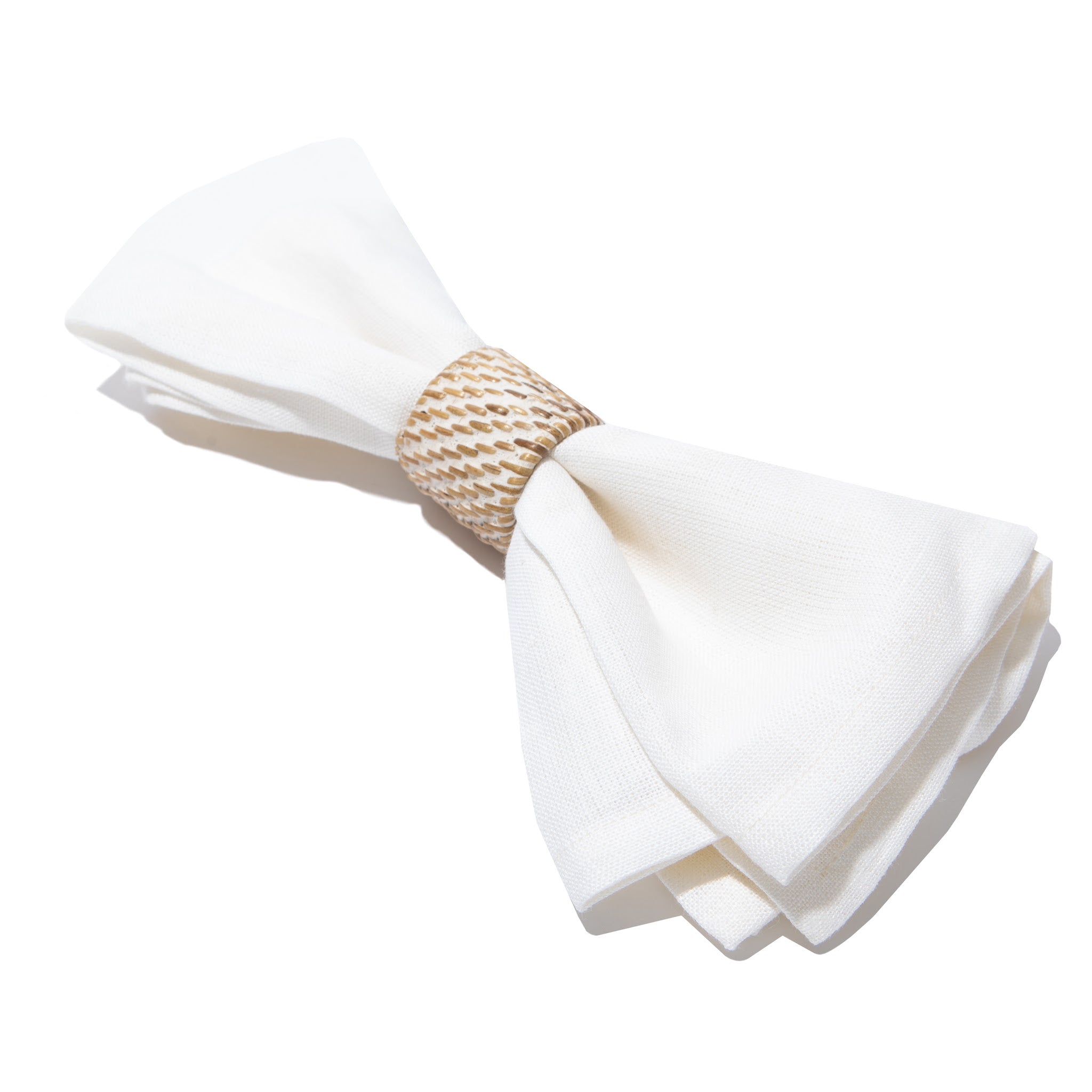 Everyday White Wash Napkin Ring - Set of 4