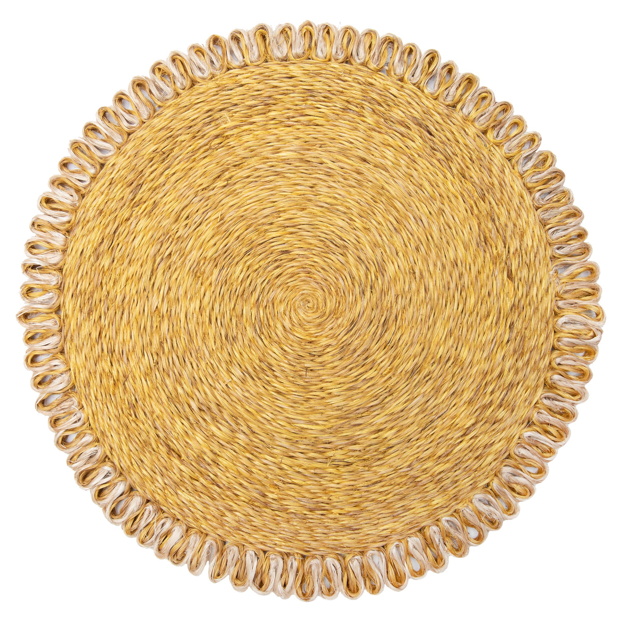 Loopy Abaca 15" Round Placemat Set of 4