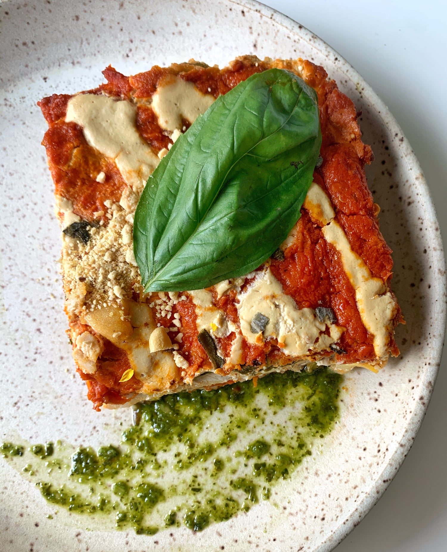 Macadamia Ricotta Layered Vegan Lasagna: Caravan Recipes by Chefs Around the World