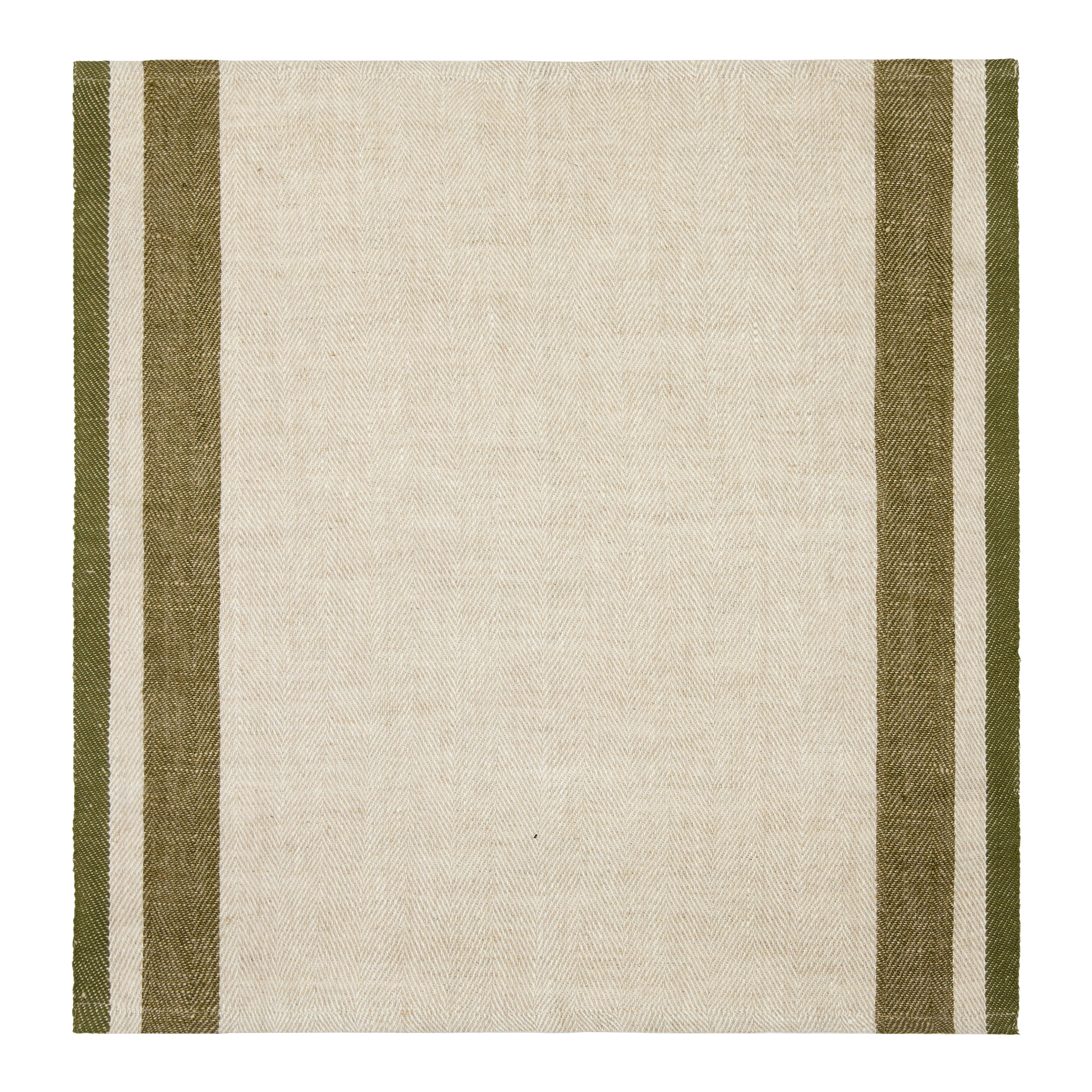 Gordes Natural & Olive Napkins 20x20 - Set of 4