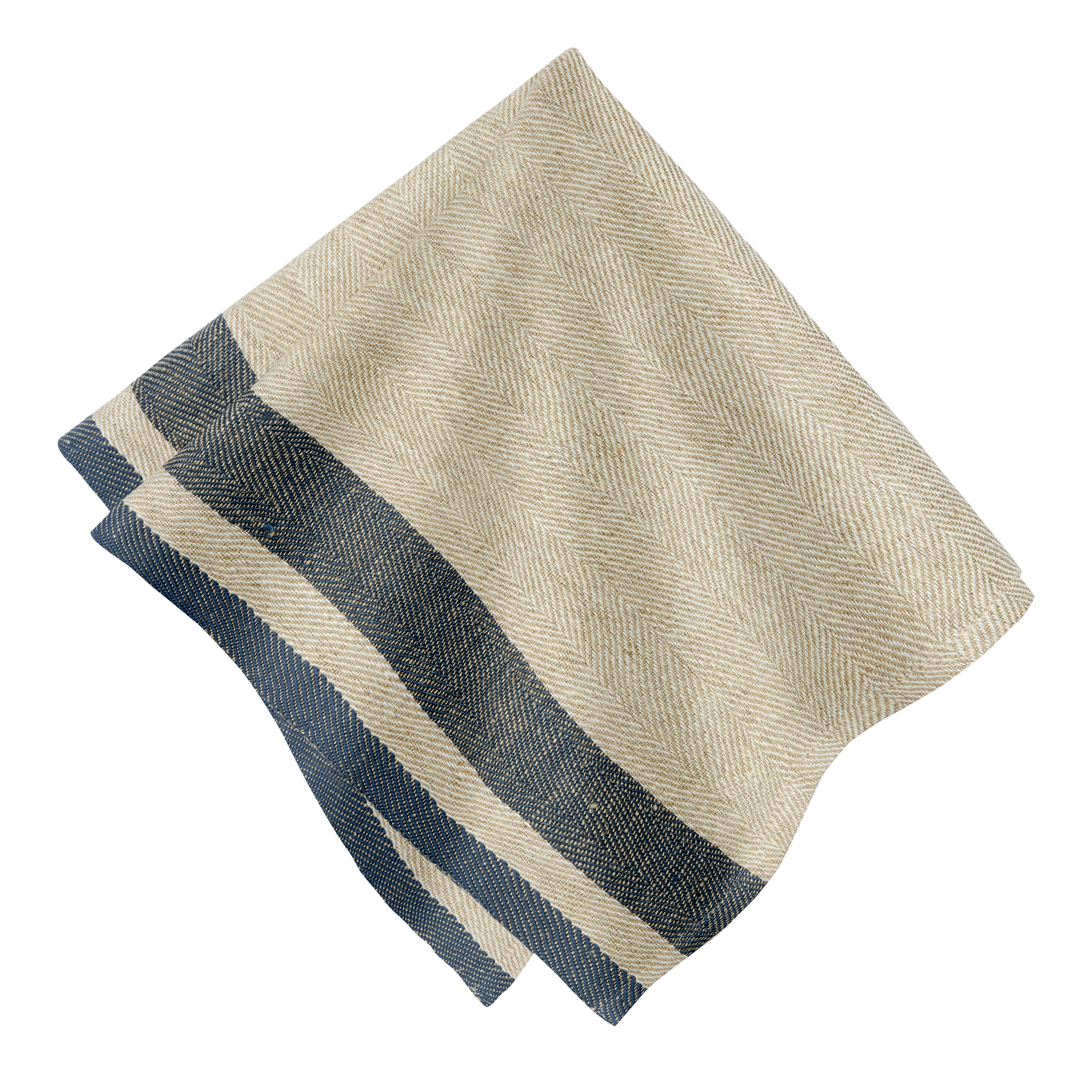 Gordes Natural & Blue Napkins 20x20 - Set of 4