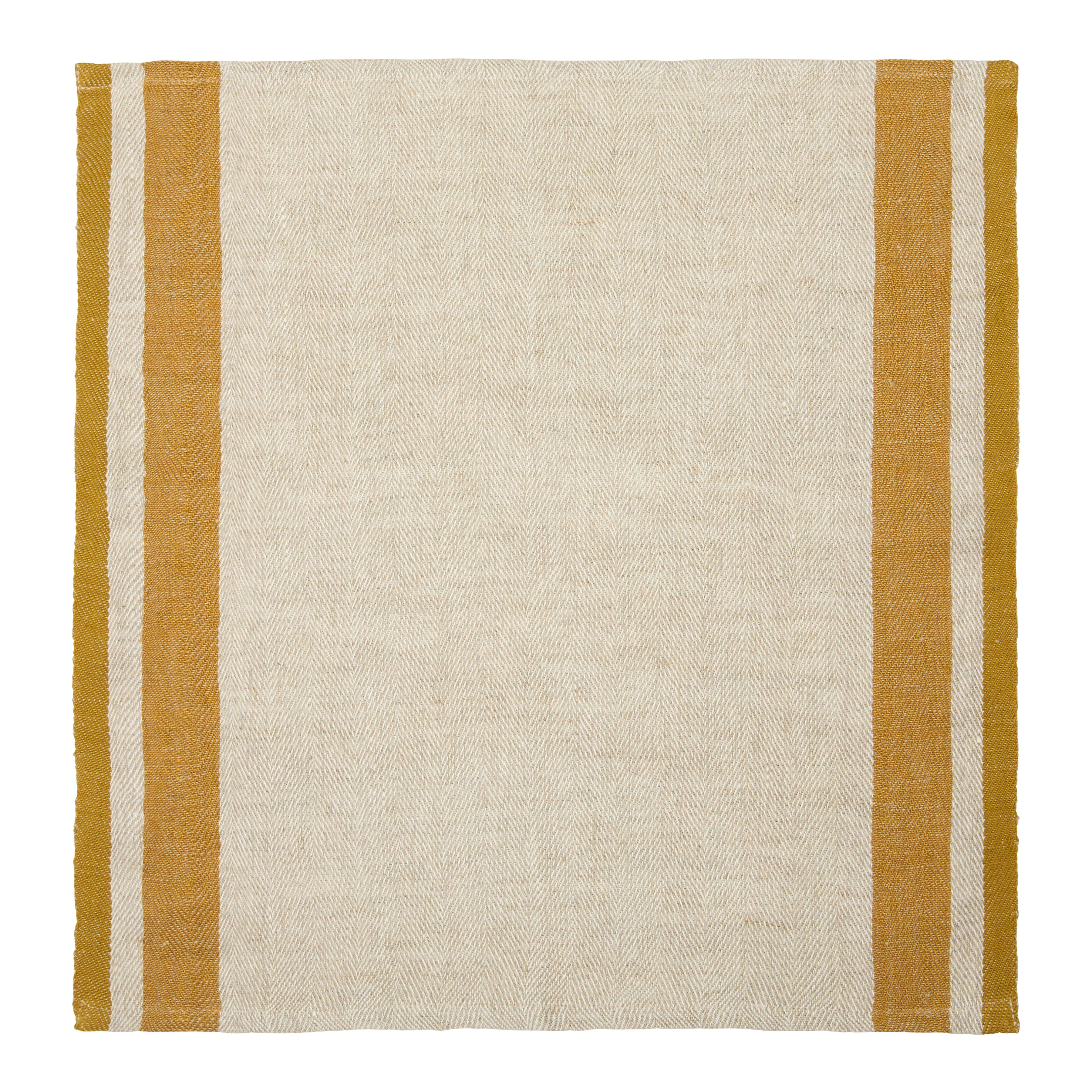 Gordes Natural & Mustard Napkins 20x20 - Set of 4