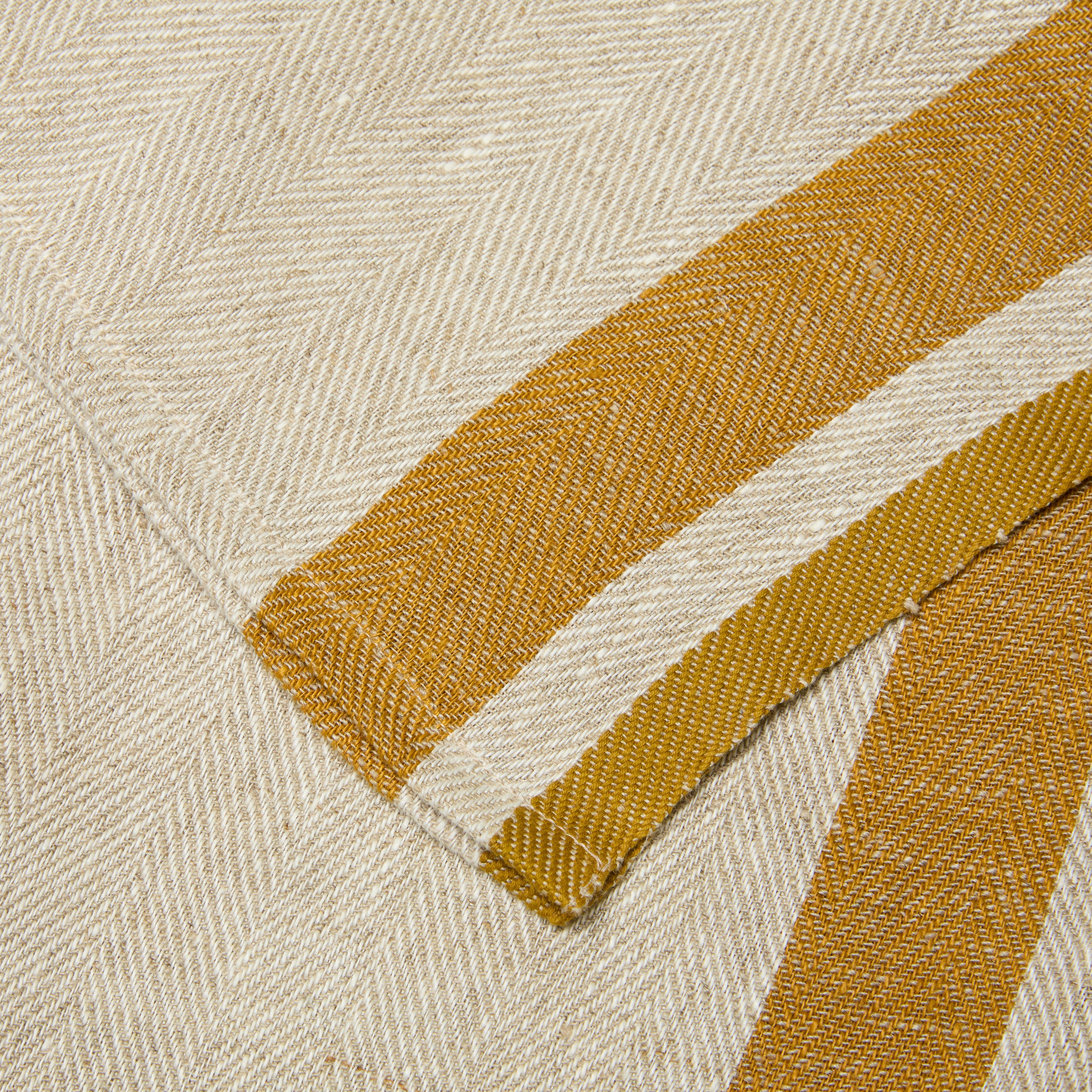 Gordes Natural & Mustard Napkins 20x20 - Set of 4