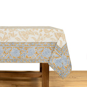 French Tablecloth Chloe Blue & Brown