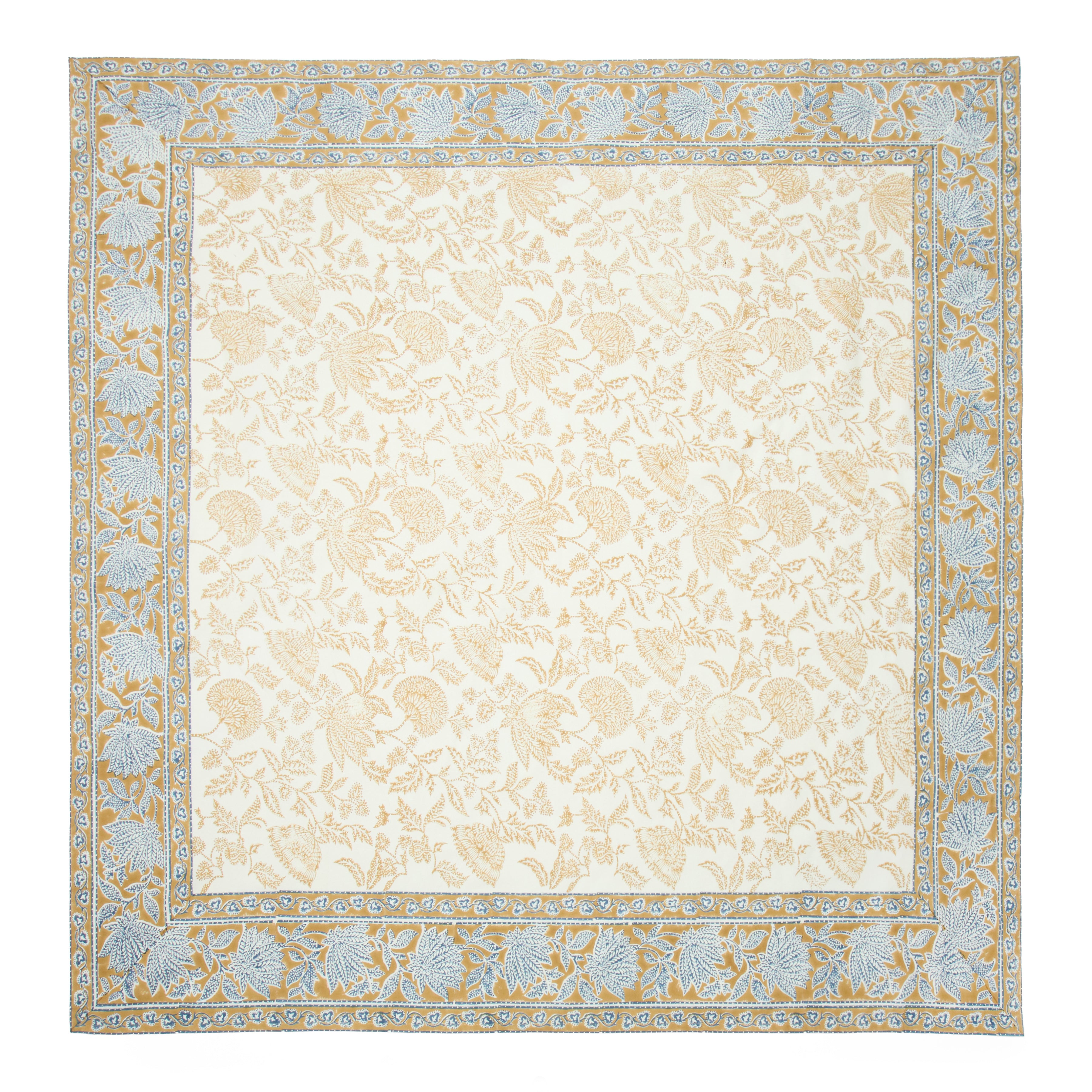 French Tablecloth Chloe Blue & Brown