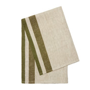 Gordes Natural & Olive Tea Towel 20x30 - Set of 2