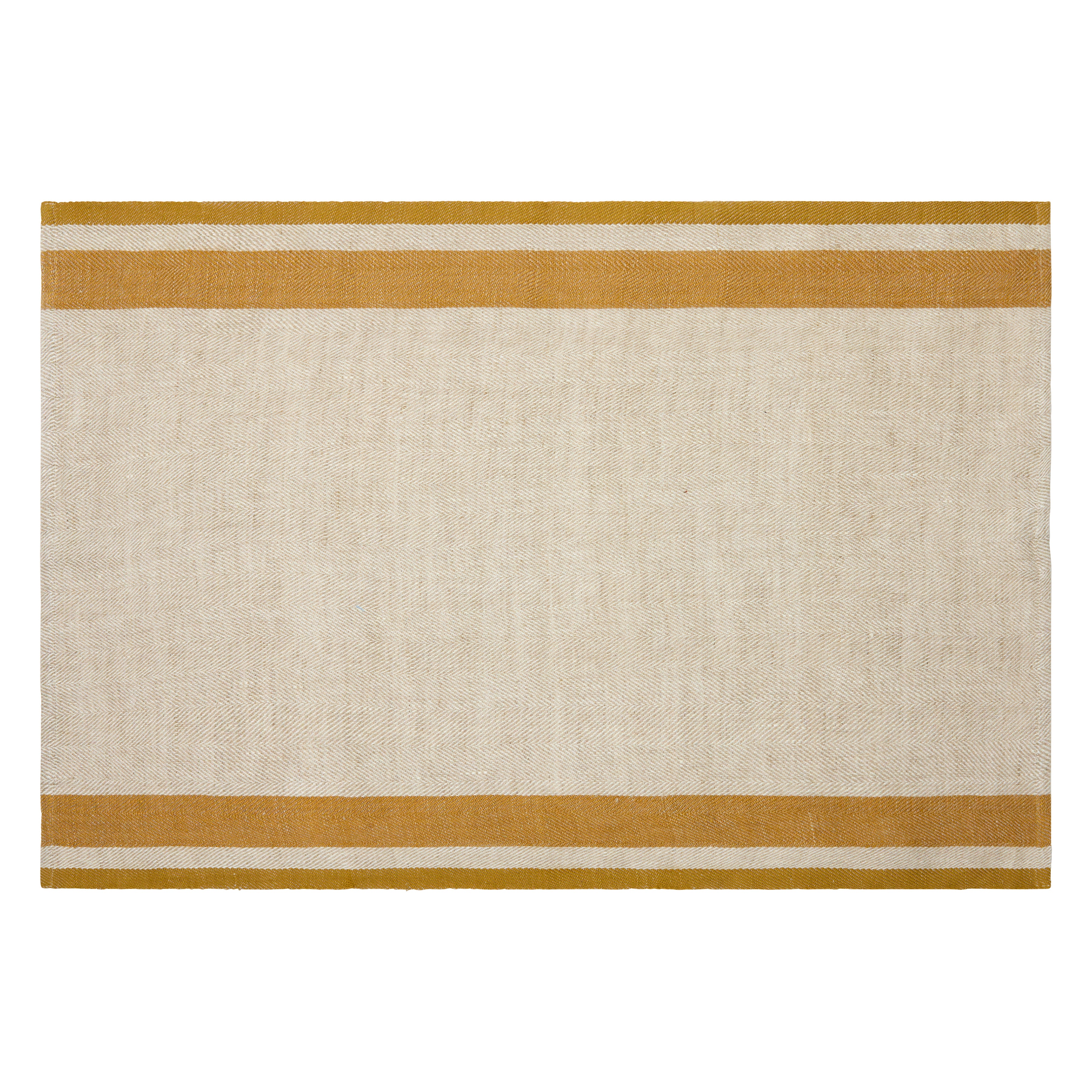 Gordes Natural & Mustard Tea Towel 20x30 - Set of 2