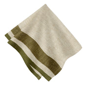 Gordes Natural & Olive Napkins 20x20 - Set of 4