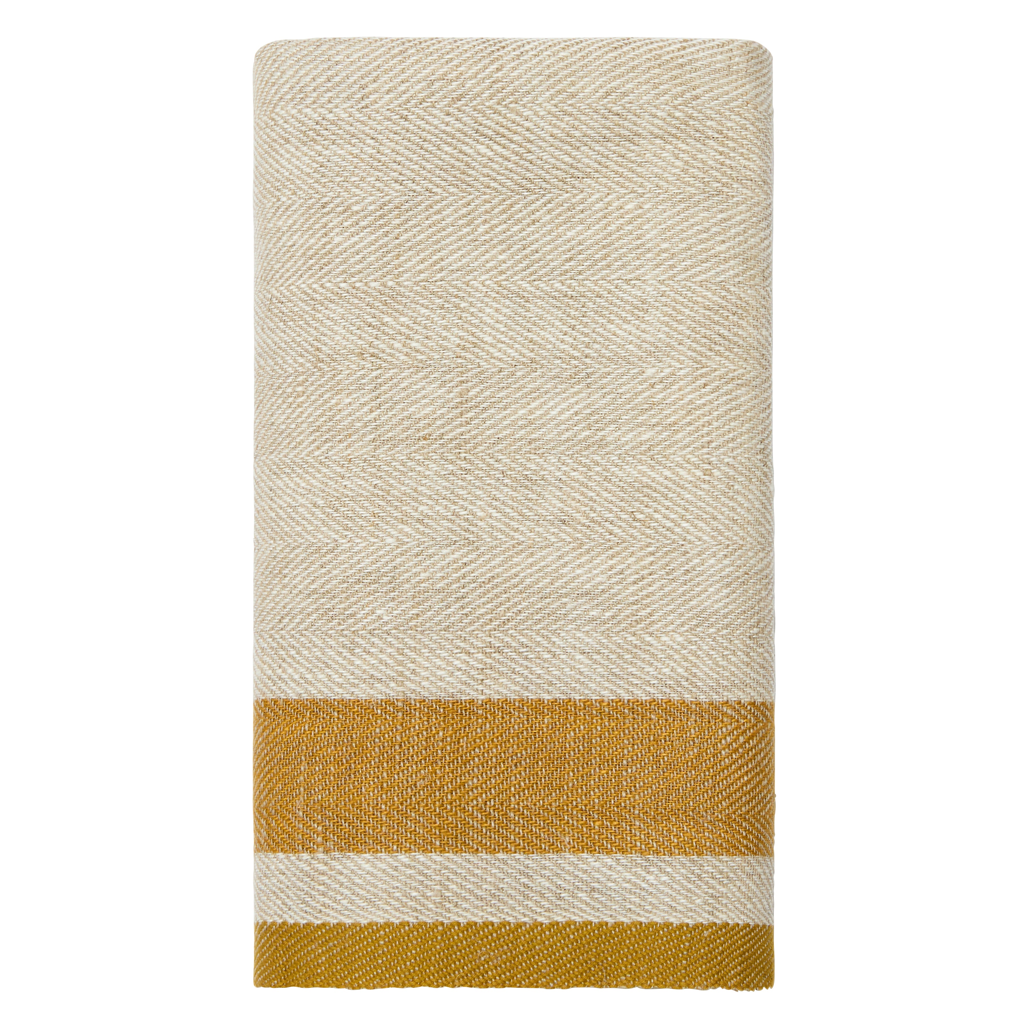 Gordes Natural & Mustard Tea Towel 20x30 - Set of 2