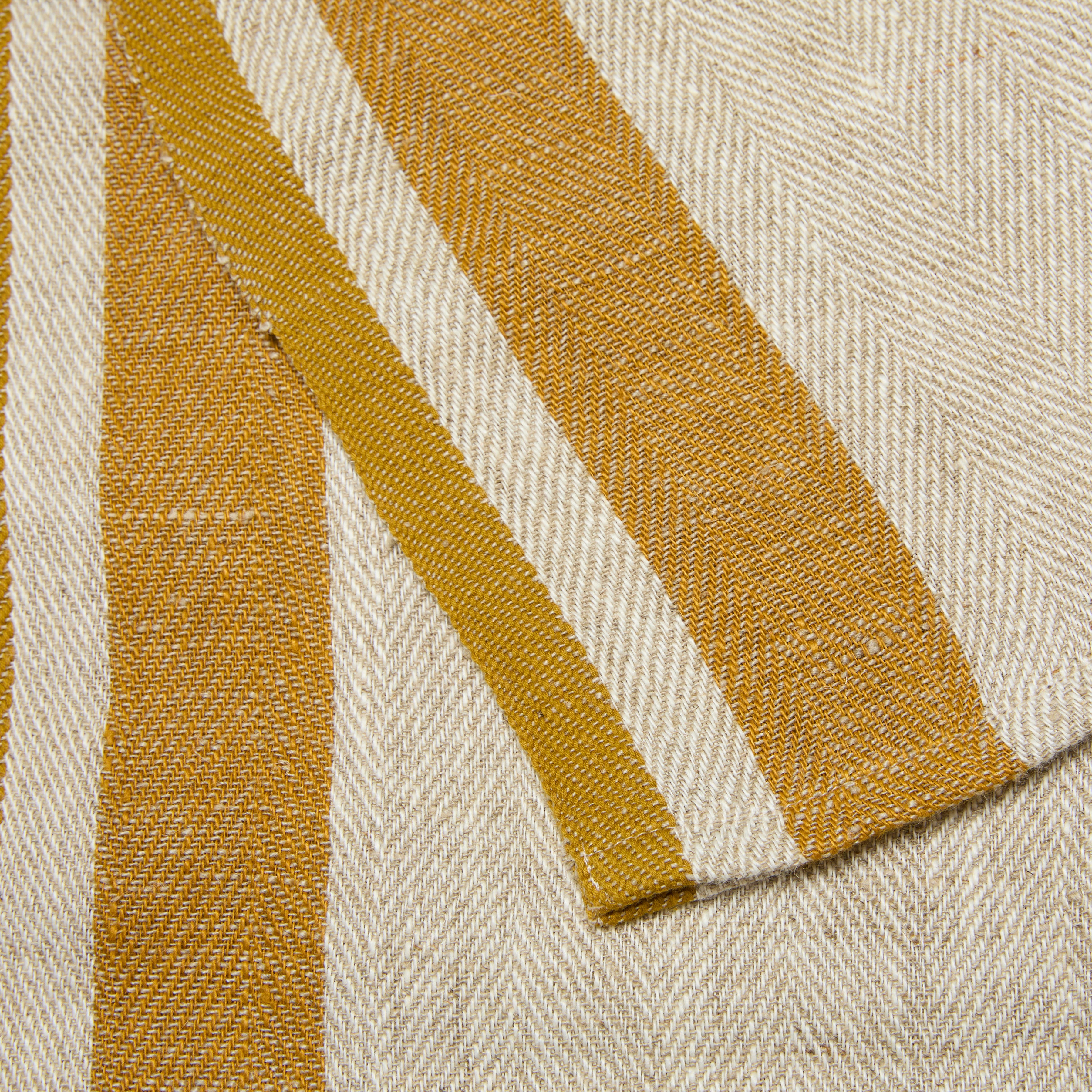 Gordes Natural & Mustard Tea Towel 20x30 - Set of 2