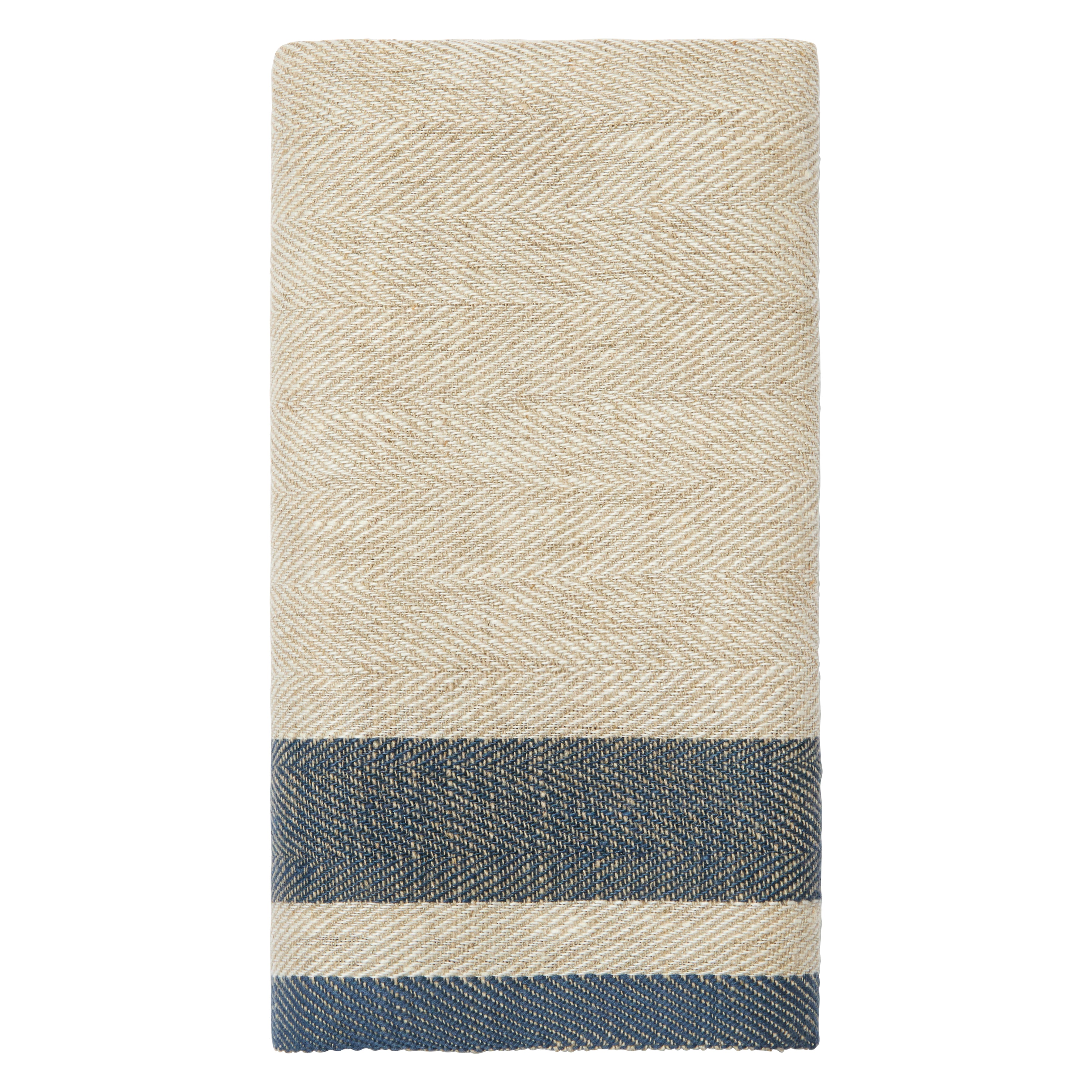 Gordes Natural & Blue Tea Towel 20x30 - Set of 2