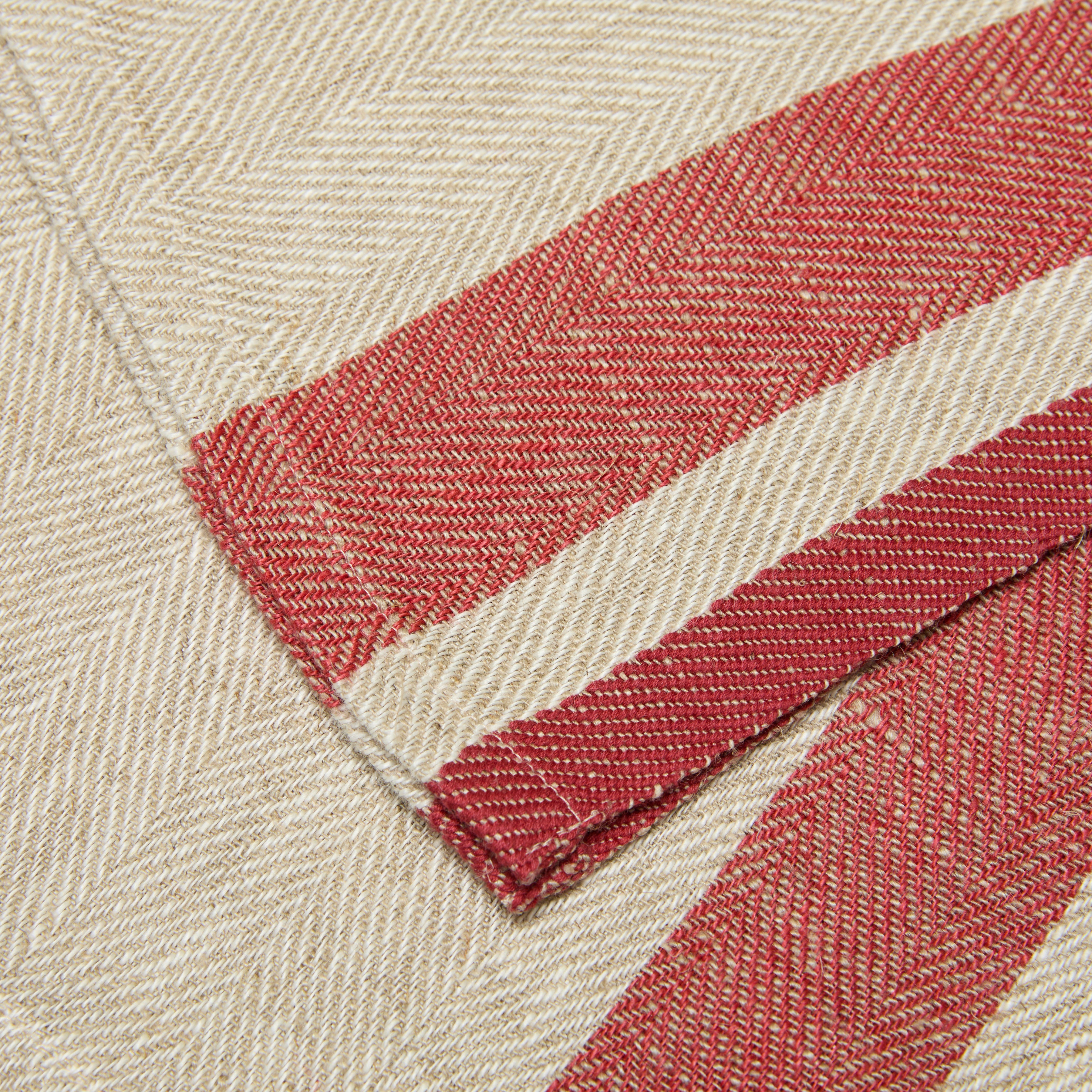 Gordes Natural & Red Napkins 20x20 - Set of 4