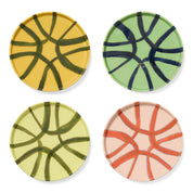green, mustard, lime, pink