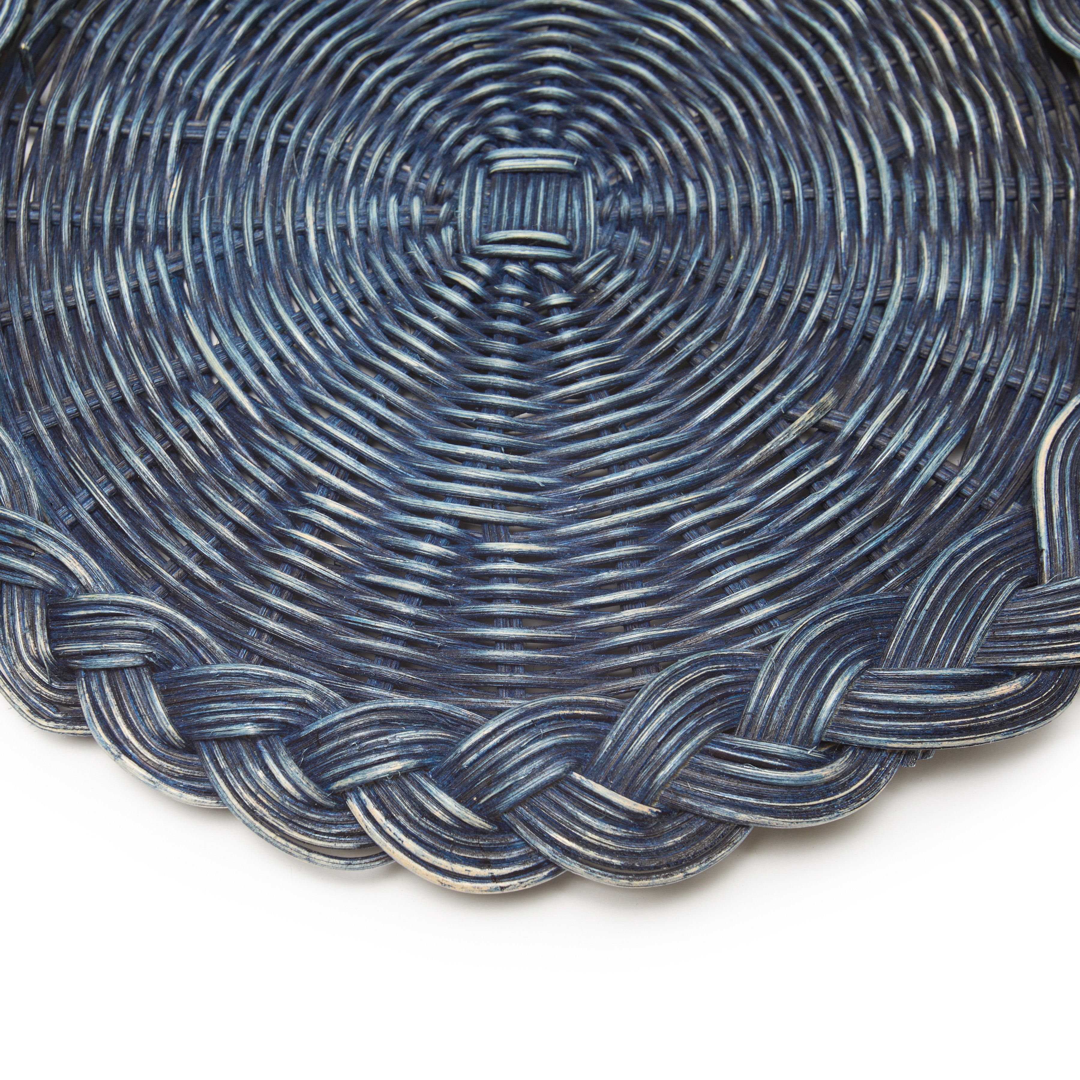 Braided Weave Blue Placemats - Set of 5