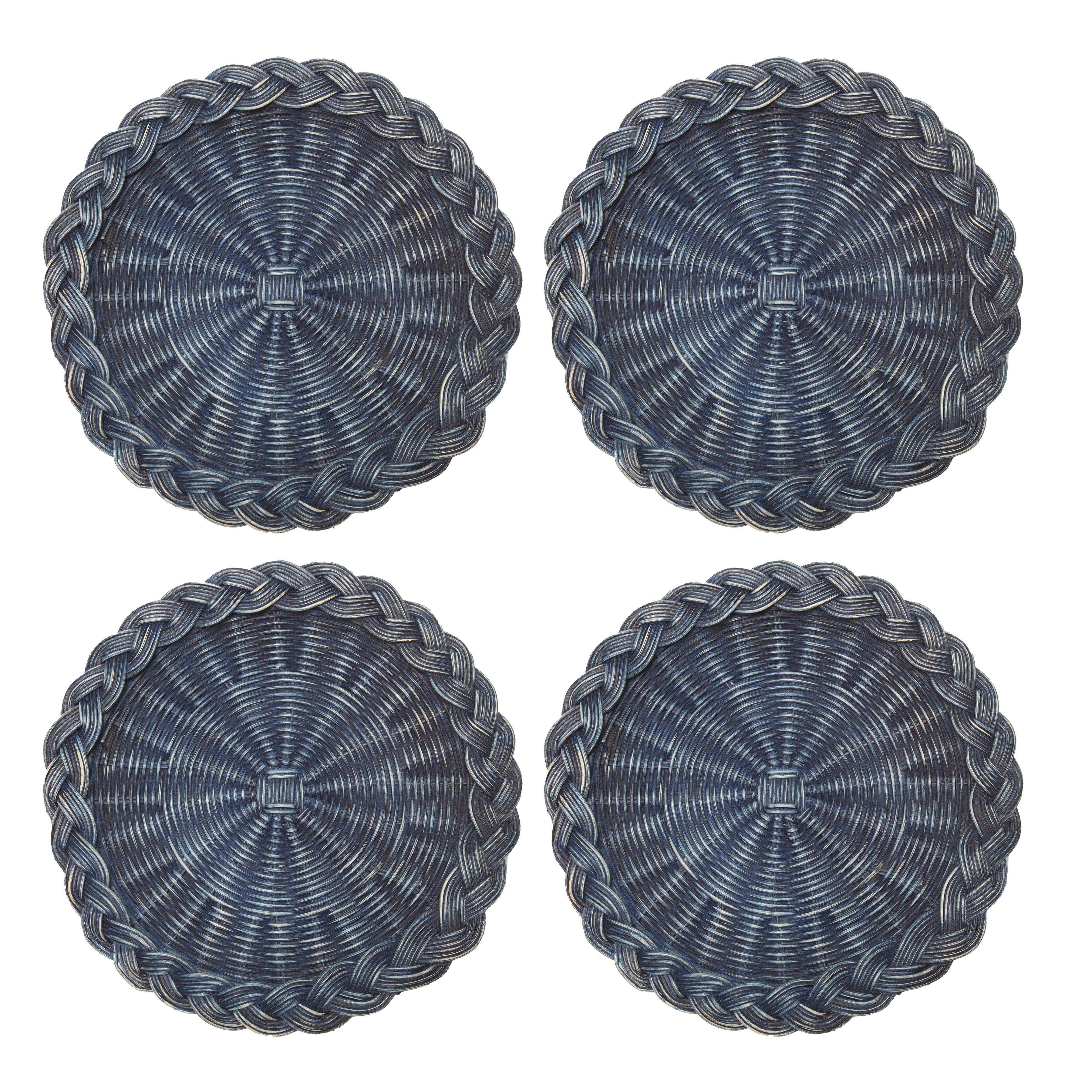 Braided Weave Blue Placemats - Set of 5