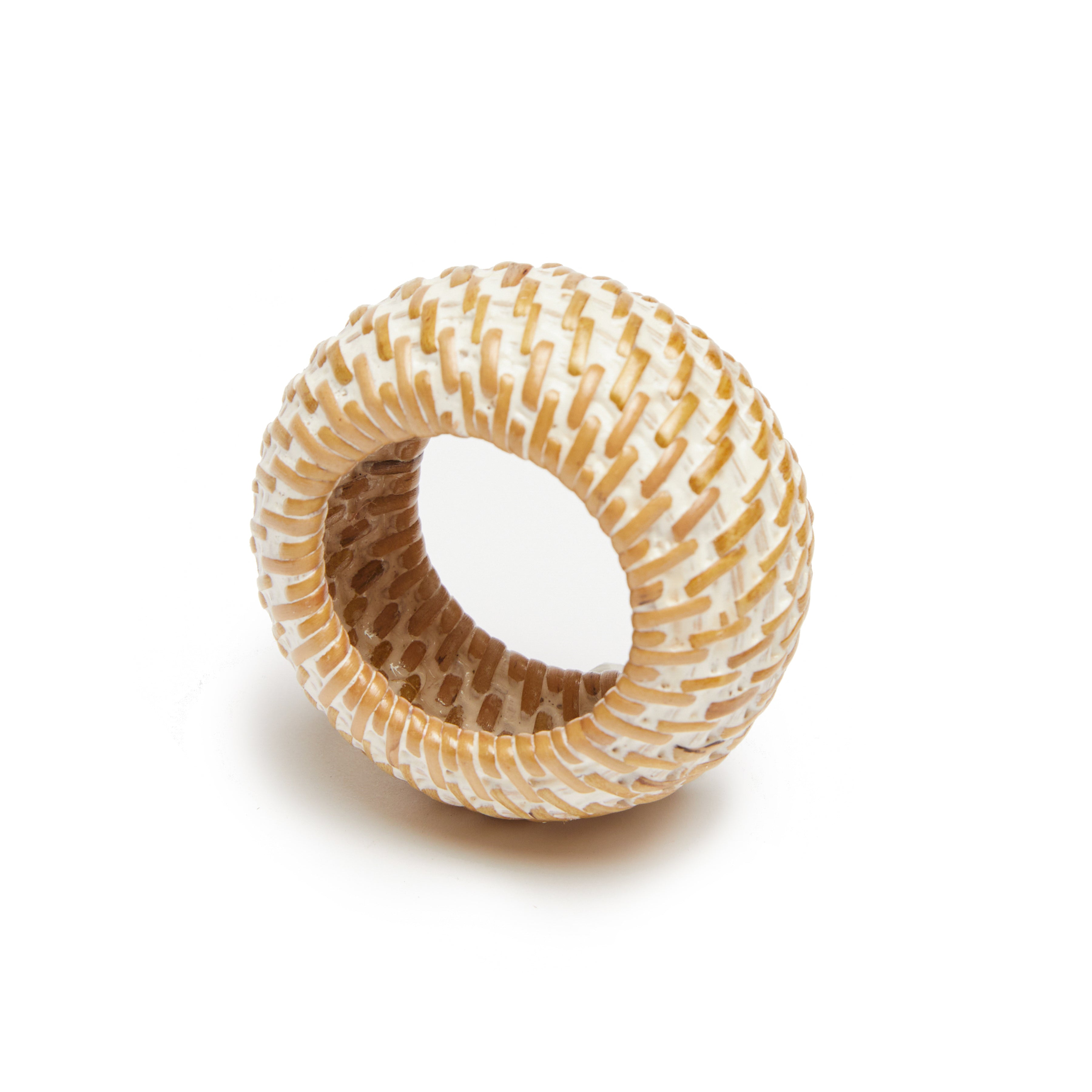 Eclipse Whitewash Napkin Rings, Set of 4