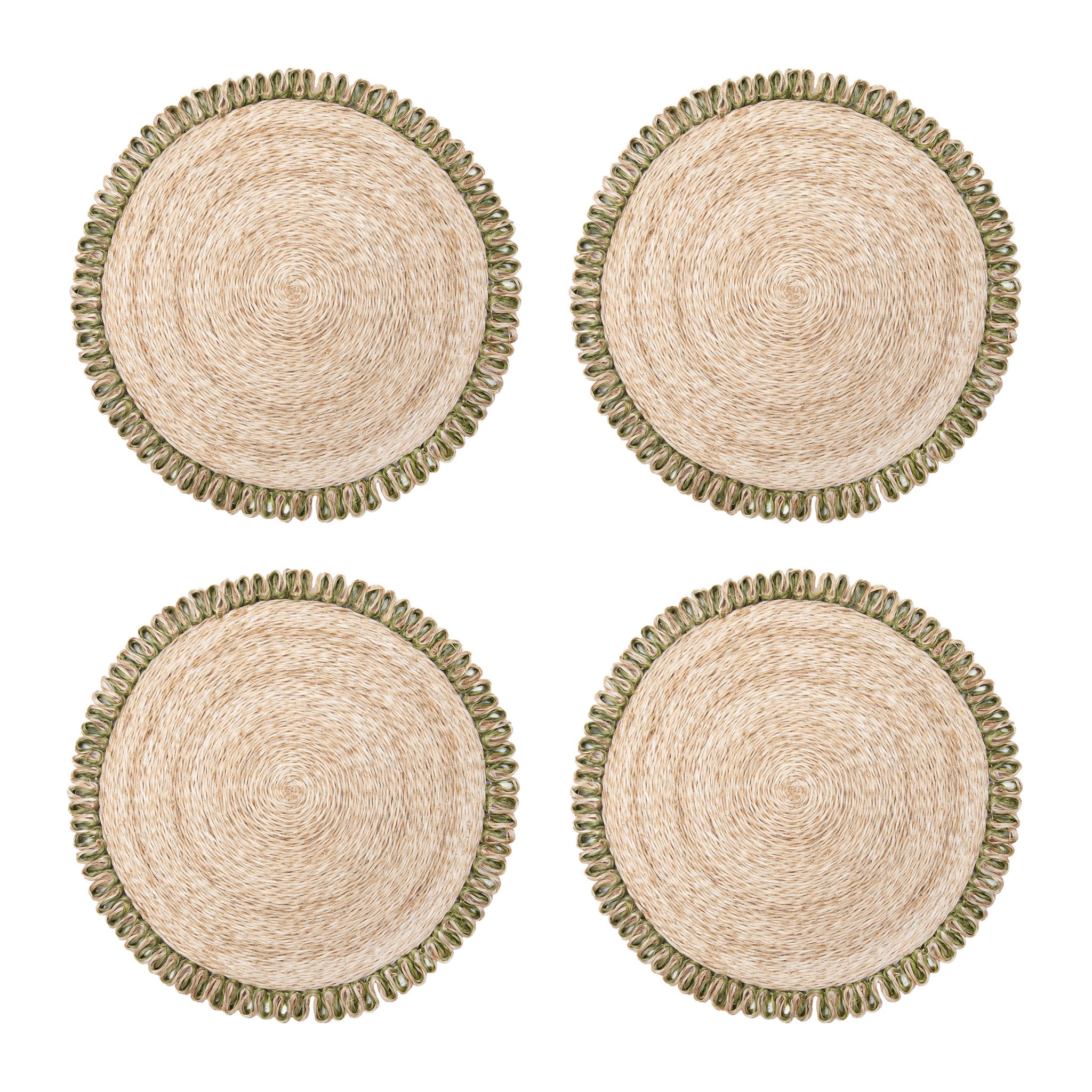 Loopy Abaca 15" Round Placemat - Set of 4