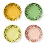 Green, mustard, Lime, pink 