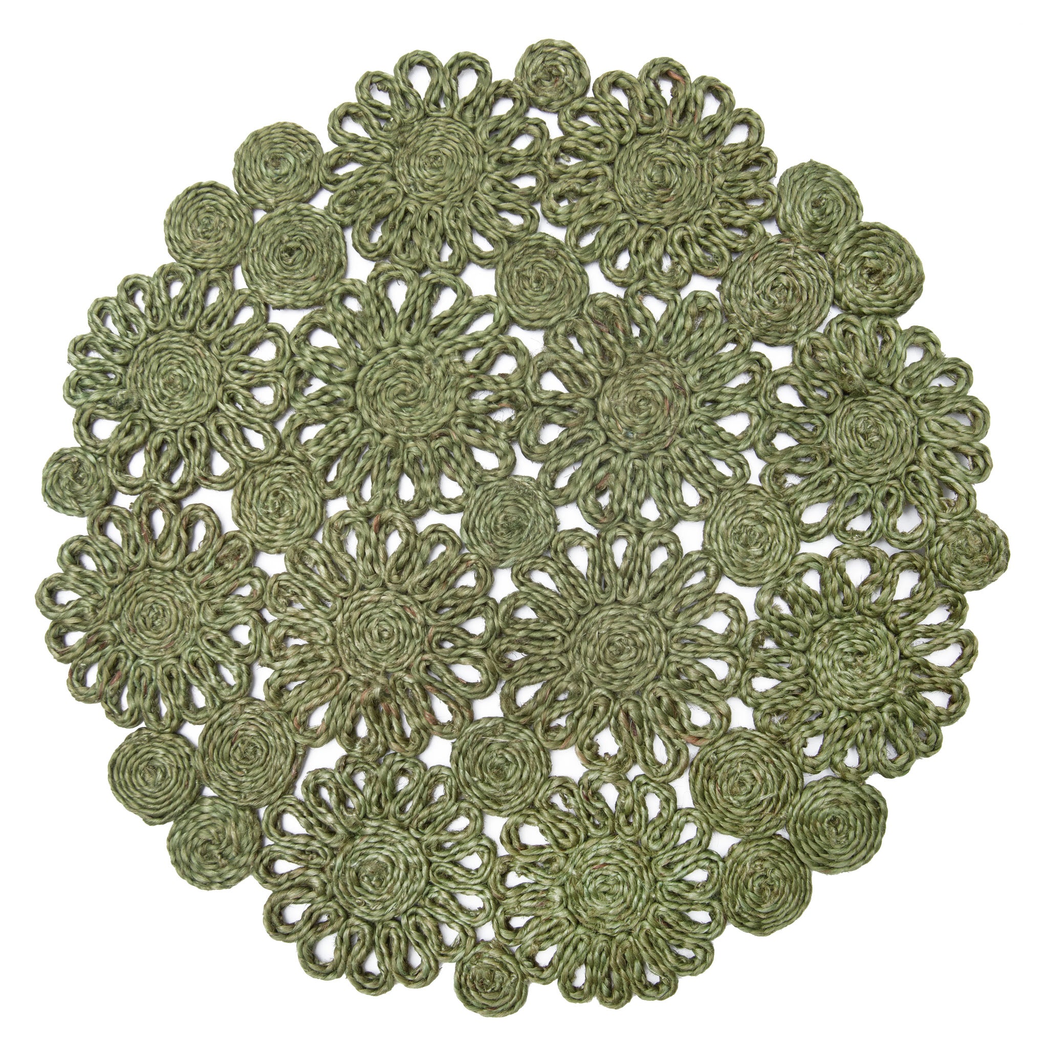 Daisy Jute 15" Round Placemat - Set of 4