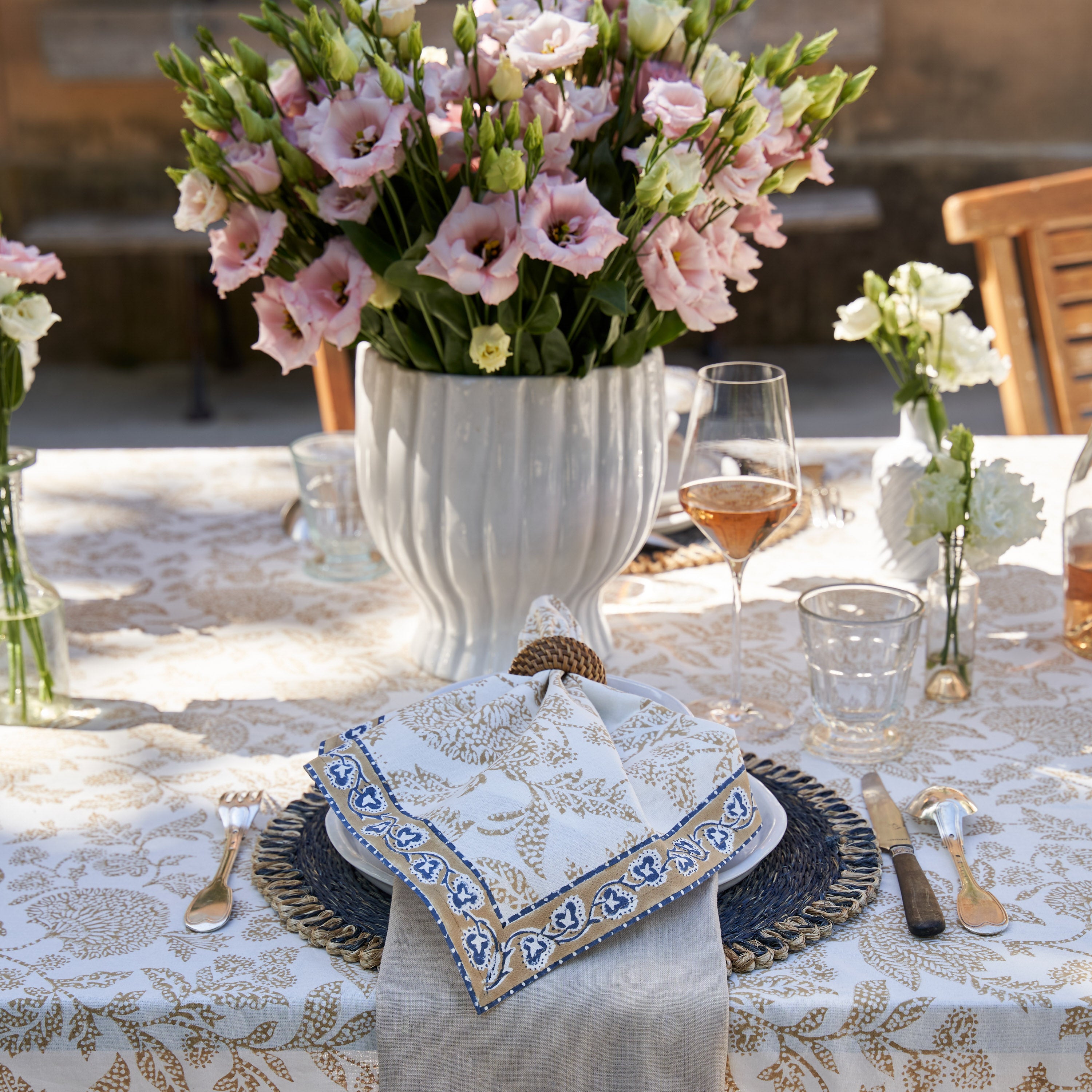 Chloe Napkins Blue & Brown - Set of 4