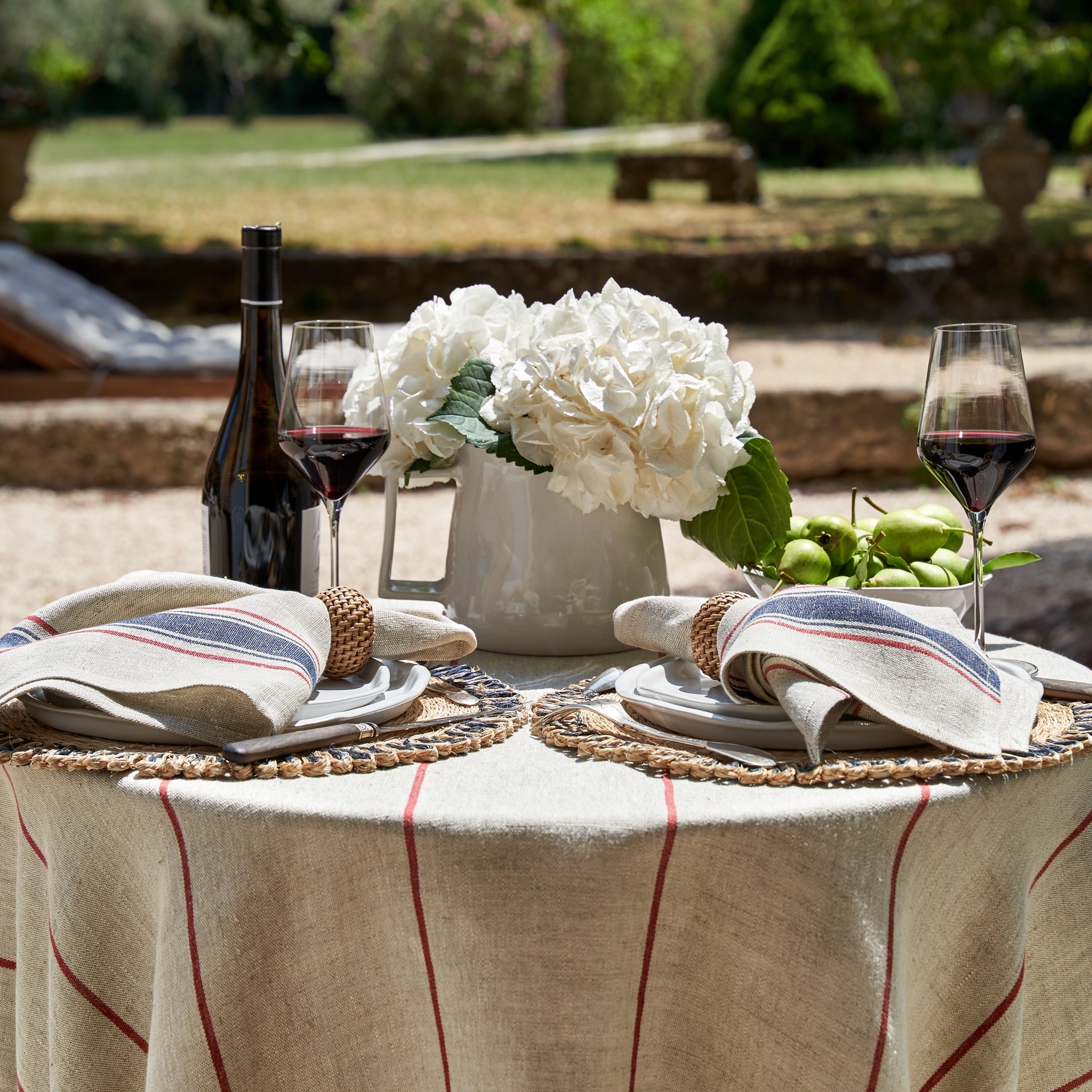 Menton Natural & Demin Napkin, Set of 4