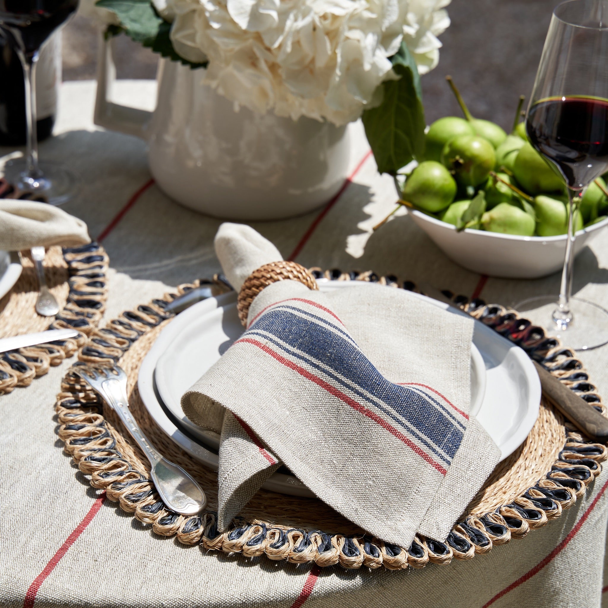 Menton Natural & Demin Napkin, Set of 4