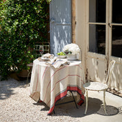 Eze Ivory & Red Tablecloth