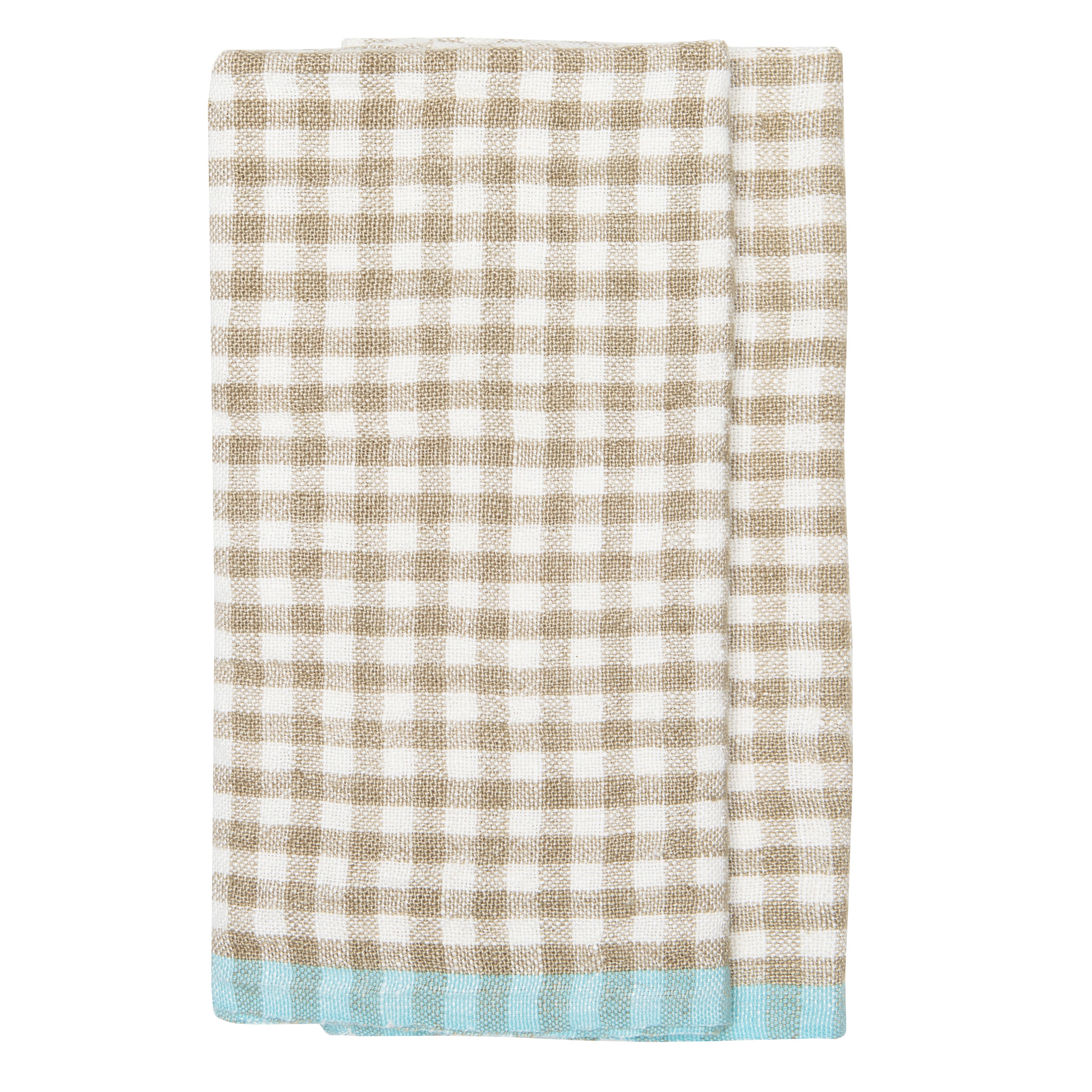 Japanese Linen Kitchen Towel, Navy and White Check