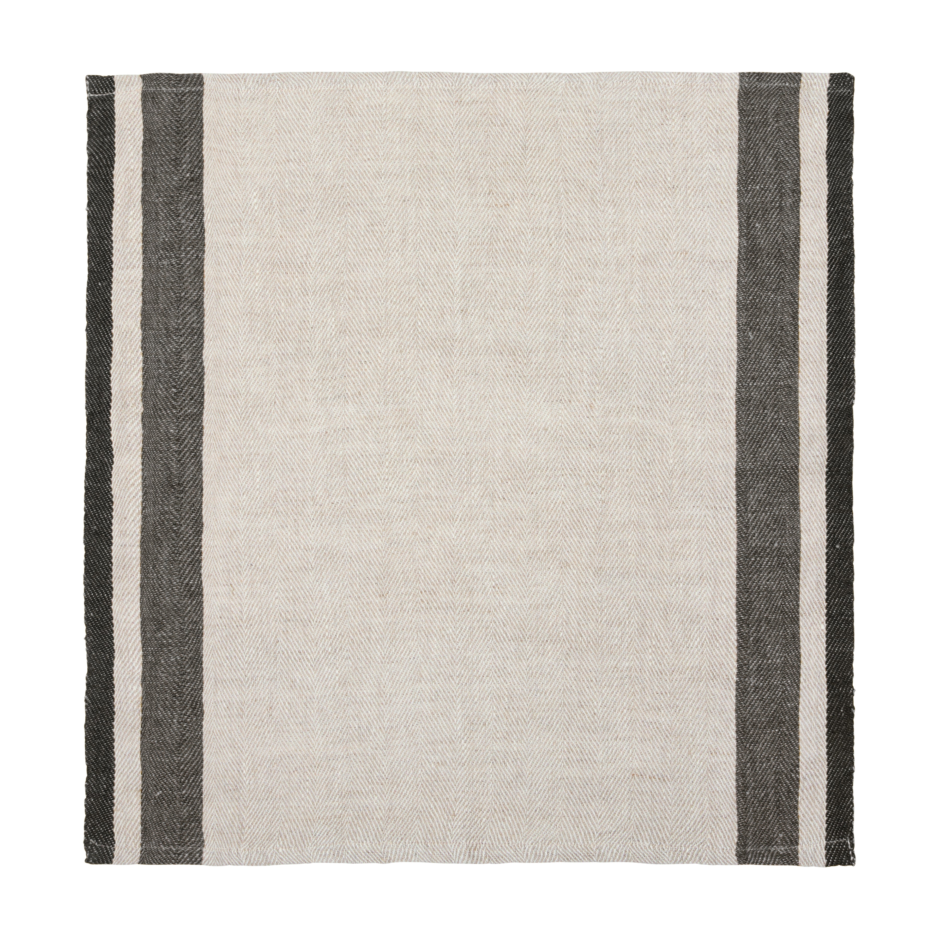 Gordes Natural & Charcoal Napkins 20x20 - Set of 4