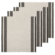 Gordes Natural & Charcoal Napkins 20x20 - Set of 4