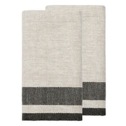 Gordes Natural & Charcoal Tea Towel 20x30 - Set of 2