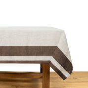 Gordes Natural & Choco Tablecloth