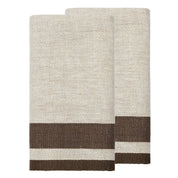 Gordes Natural & Chocolate Tea Towel 20x30 - Set of 2