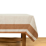 Gordes Natural & Tobacco Tablecloth