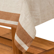 Gordes Natural & Tobacco Tablecloth
