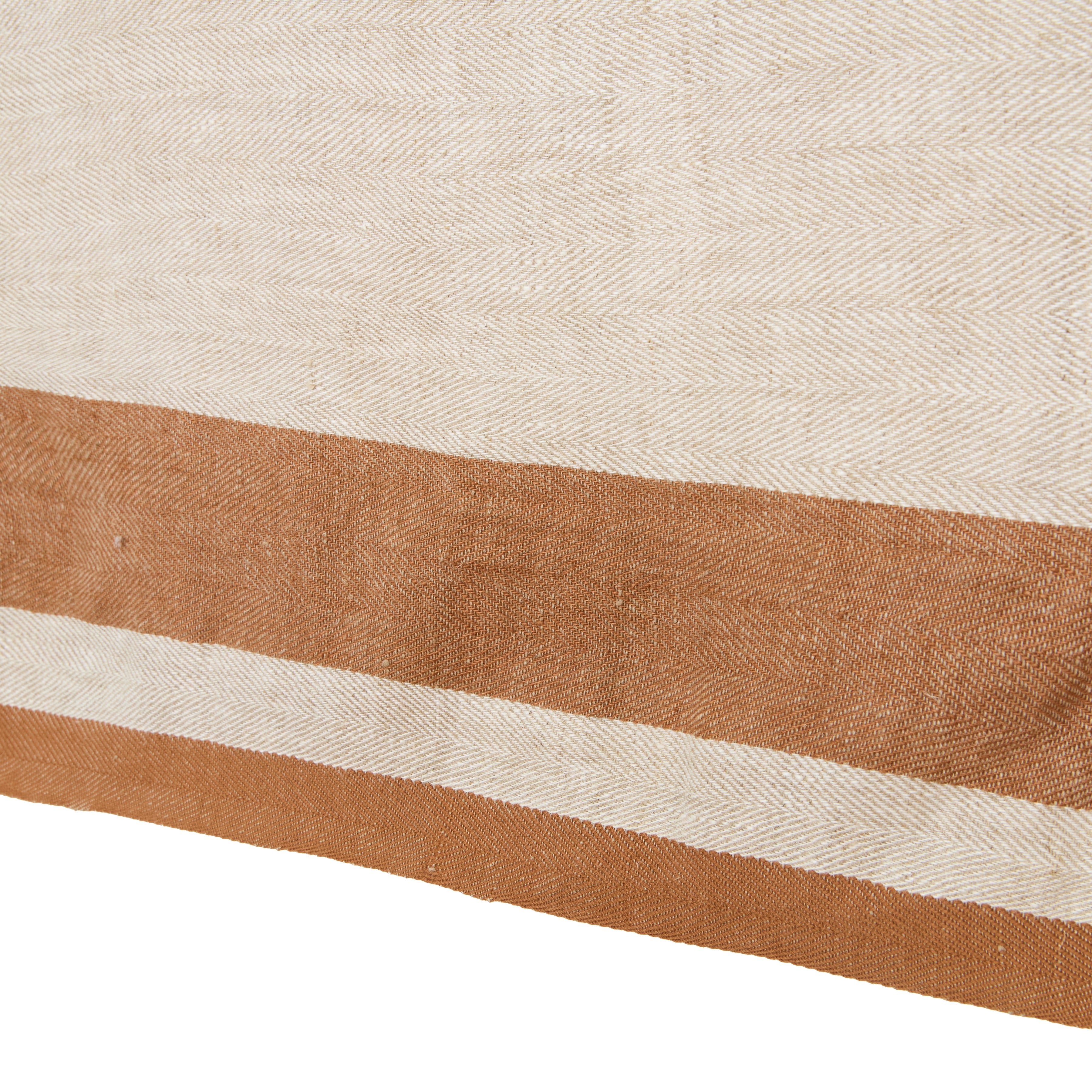 Gordes Natural & Tobacco Tablecloth
