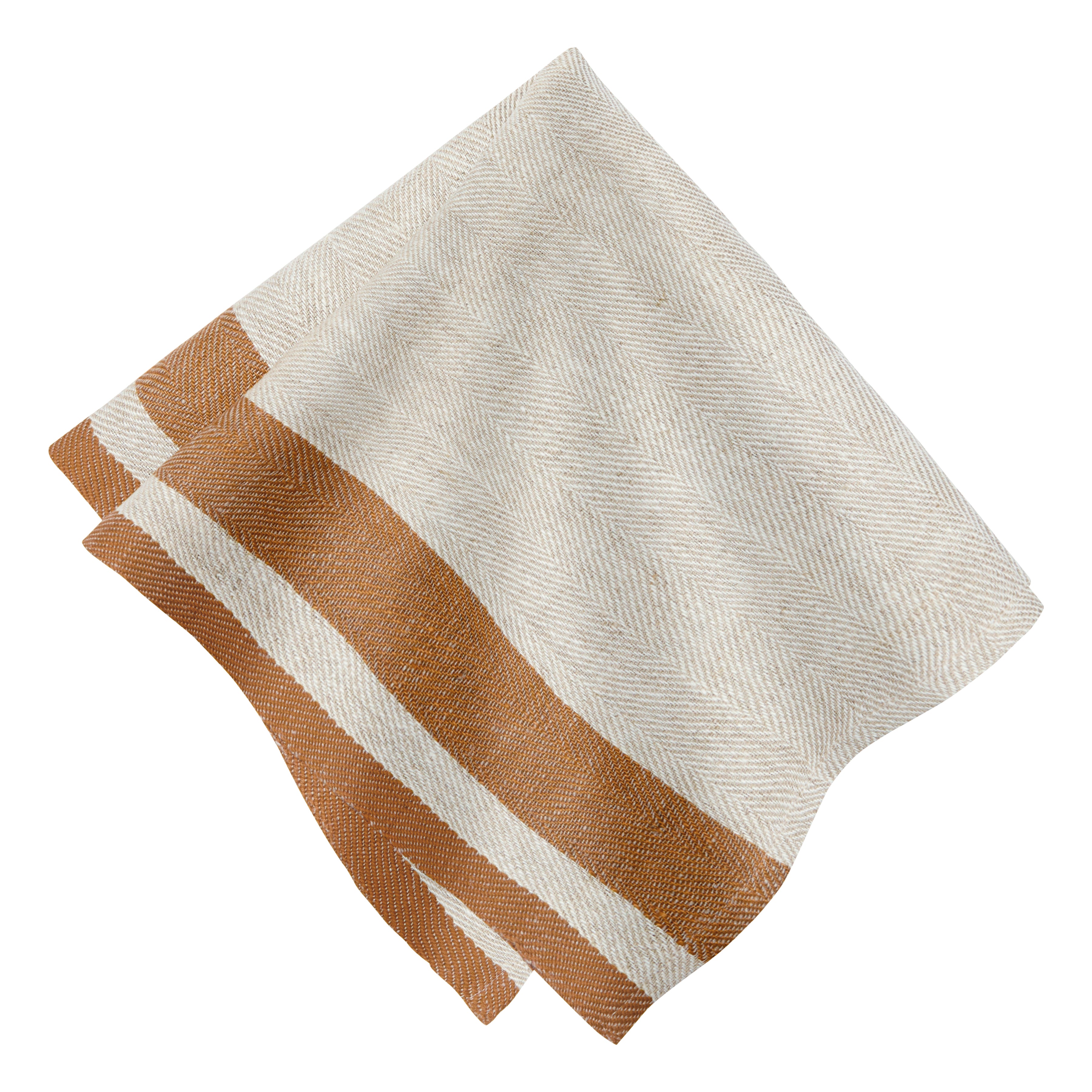 Gordes Natural & Tobacco Napkins 20x20 - Set of 4