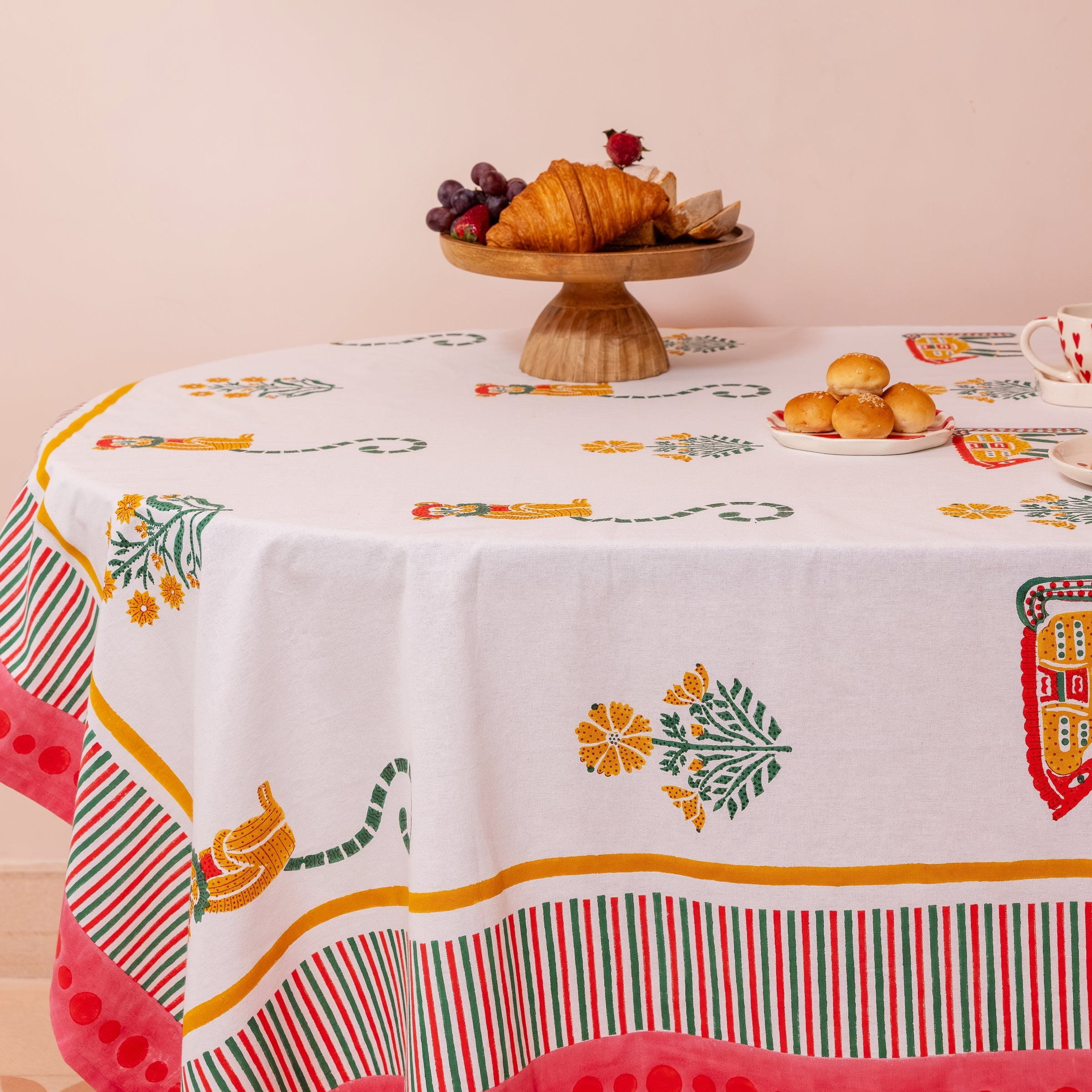 Menagerie Pink Tablecloth