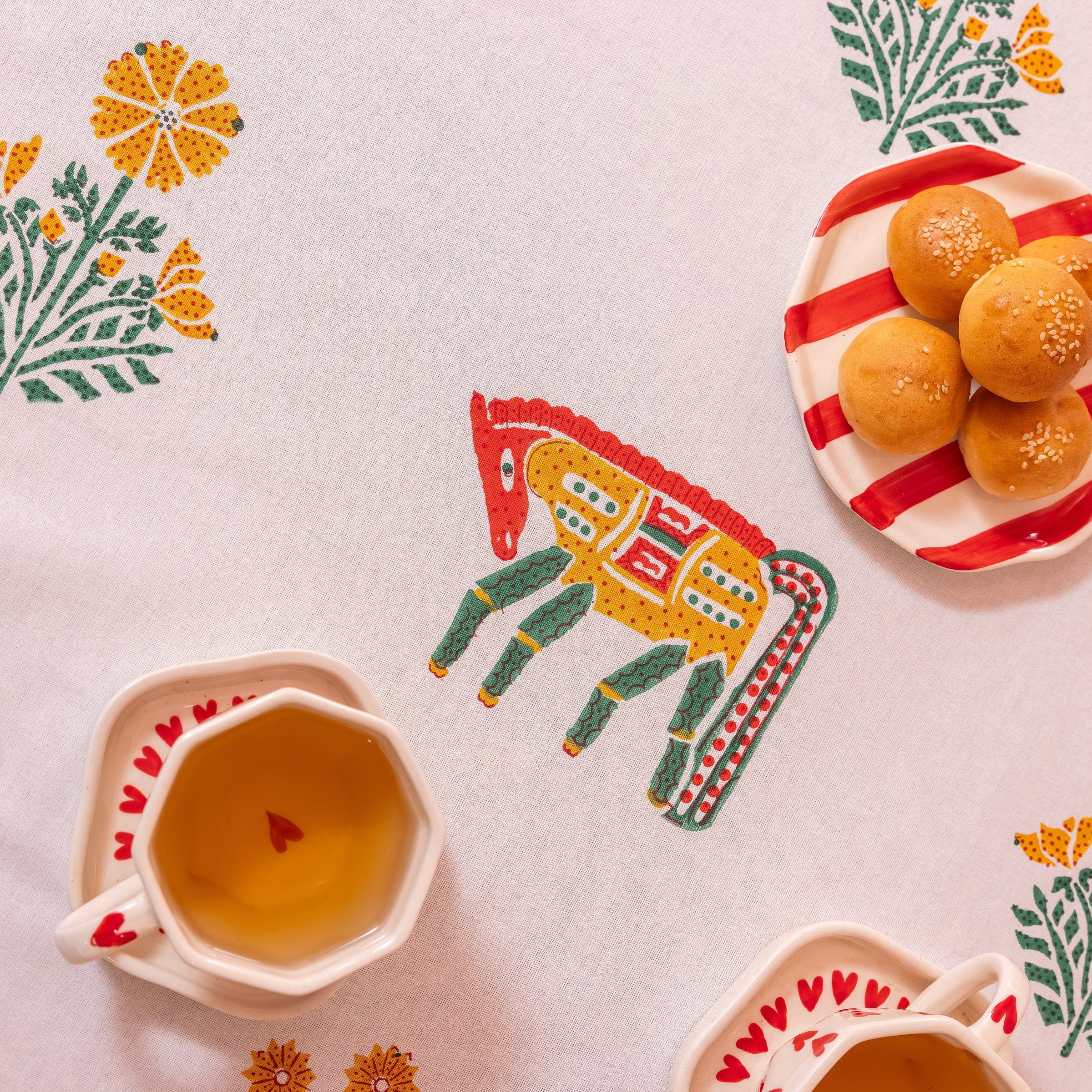 Menagerie Pink Tablecloth