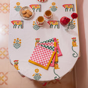 Menagerie Pink Tablecloth