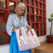 Monkey Blue & Pink Tote Bag