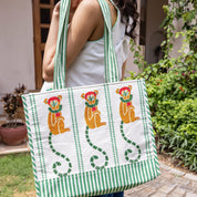 Monkey Green & Red Tote Bag