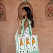 Monkey Green & Red Tote Bag