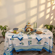 Menagerie Blue Tablecloth