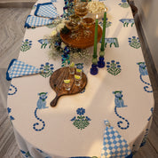 Menagerie Blue Tablecloth