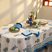 Menagerie Blue Tablecloth