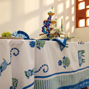 Menagerie Blue Tablecloth