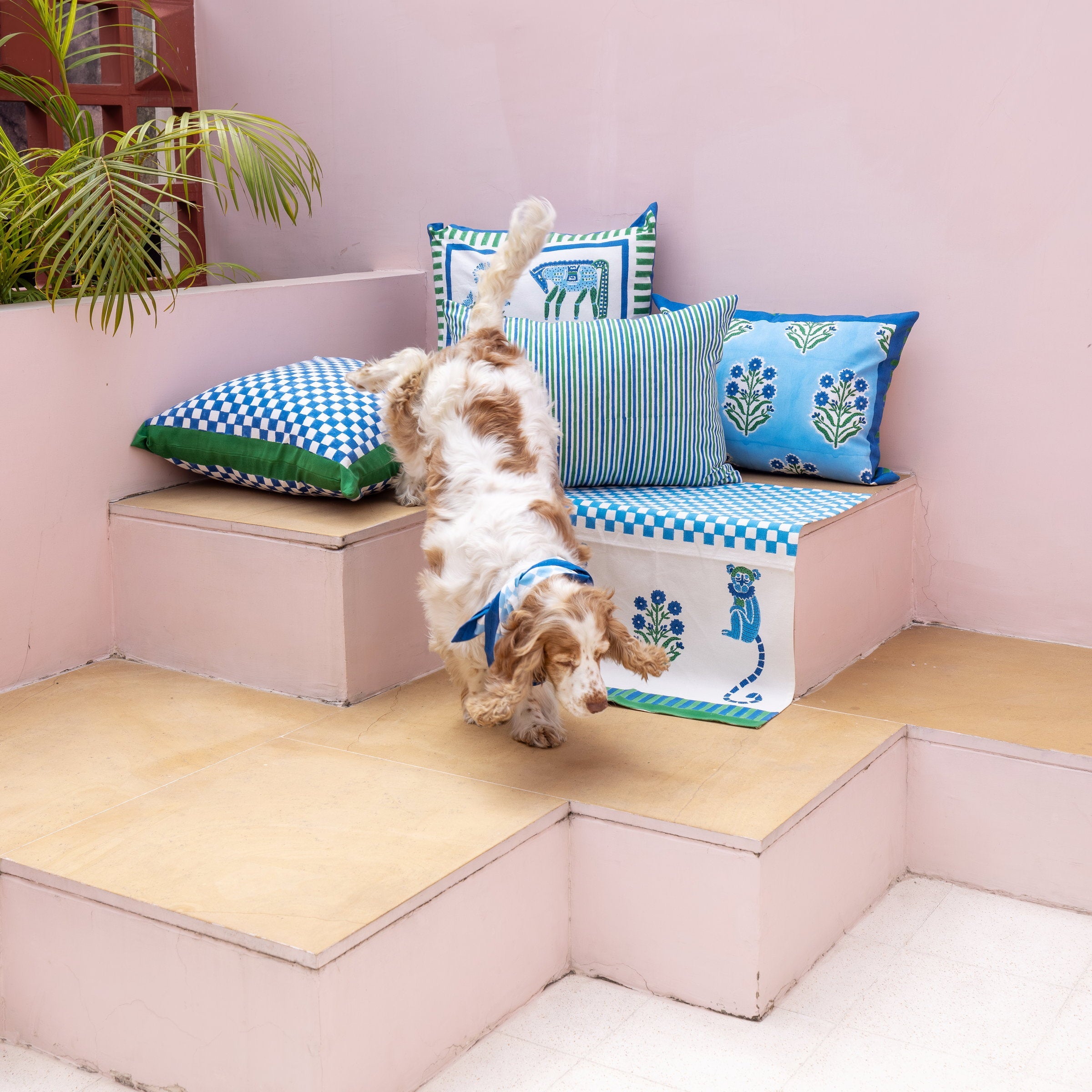 Cheval Nomade Blue & Green Cushion Cover