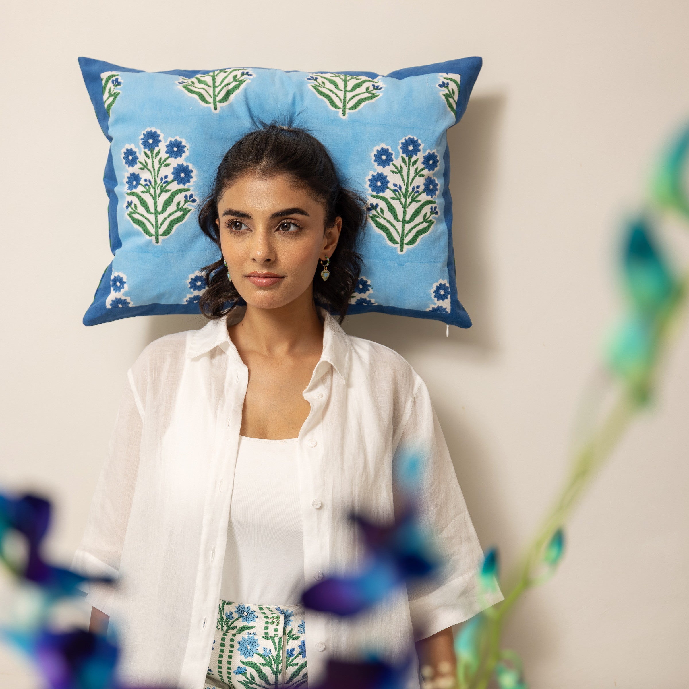 Monkey Blue & Green Cushion Cover