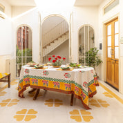 Cheval Nomade Mustard & Green Tablecloth